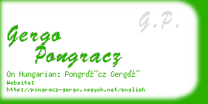 gergo pongracz business card